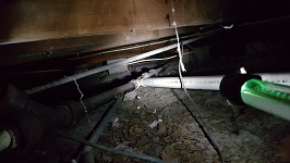 Kitchen Demolition Old Plumbing Under The House